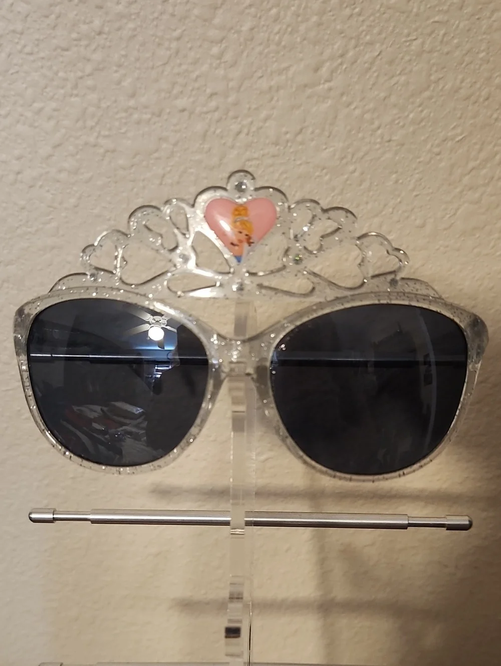 Disney Clear Glitter Princess Sunglasses with Black Lenses